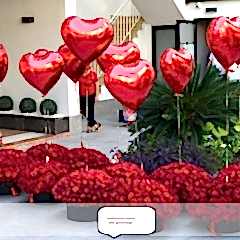 1001 adet gül kutusu balonlarları