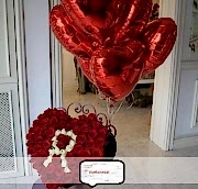 kalp kutuda bas harf ve balonlar..